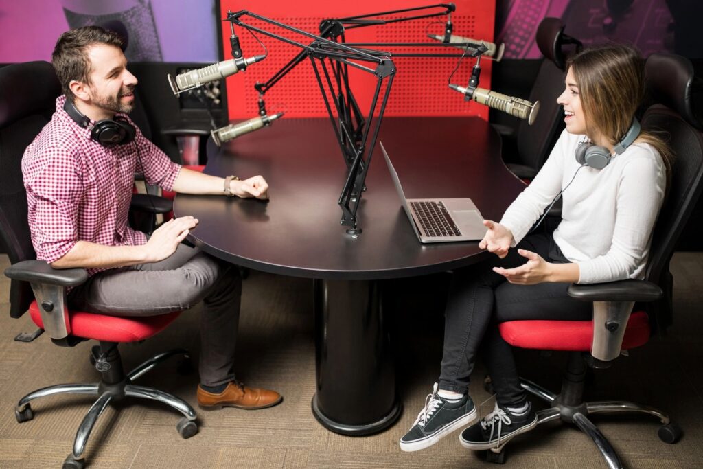 diverse people radio studio